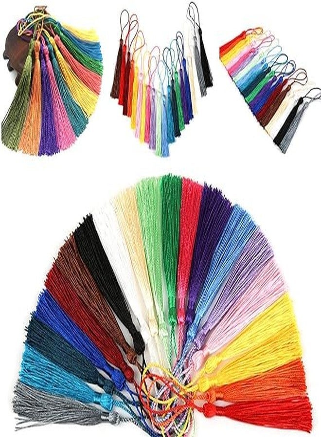 Mluffy Soft Craft Handmade DIY 75 Pcs 38 Colors Tassels for Bookmark Key Chain Earring Jewelry Making, Souvenir, Sewing, Gift Tag (Multicolor) (Pack of 75) - Image 1